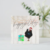 Kerstfeestdag - Kip Rooster Fun-groet (Staand voorkant)