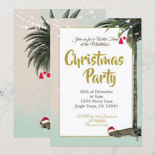 kerstfeestdag leopard Palm String Lights Kaart