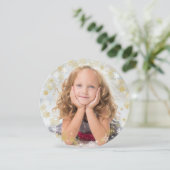 Kerstfeestdag - Lijst met witte en goudsneeuwvlokk Feestdagenkaart (Staand voorkant)