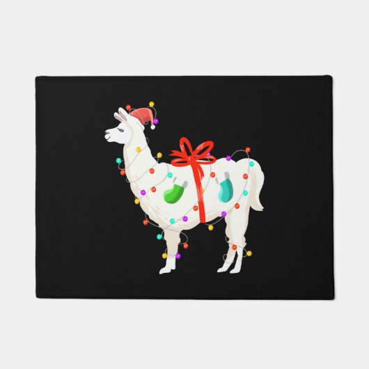 Kerstfeestdag Llama Deurmat (Voorkant)