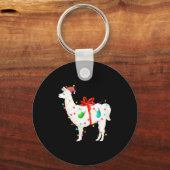 Kerstfeestdag Llama Sleutelhanger (Voorkant)