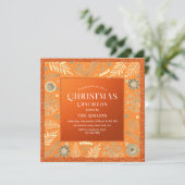 Kerstfeestdag Luncheon Glitter Winter Floral I Kaart (Staand voorkant)