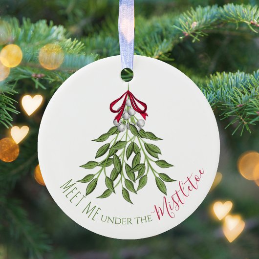 Kerstfeestdag Merry Mistletoe Cute Whimsical Keramisch Ornament