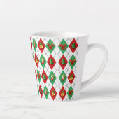 Kerstfeestdag met argyle Pattern Retro Latte Mok (Rechts)