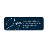 kerstfeestdag met blauwe feestdag in Joy-jager Etiket (Voorkant)