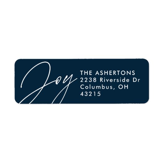 kerstfeestdag met blauwe feestdag in Joy-jager Etiket (Voorkant)