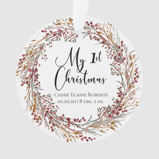 kerstfeestdag met eerste kerstfoto ornament (voorkant)