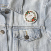 Kerstfeestdag met grote kans ronde button 5,7 cm (In situ)