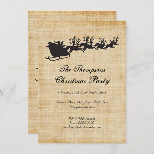 kerstfeestdag met hoge rendieren kaart (Voorkant / Achterkant)