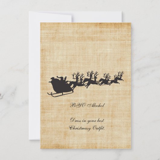 kerstfeestdag met hoge rendieren kaart (Achterkant)