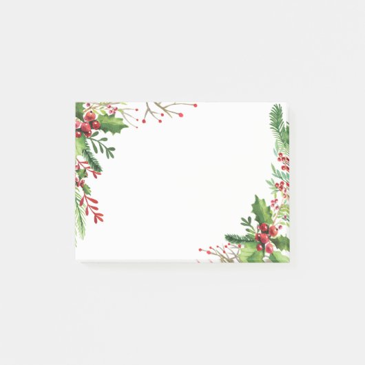 Kerstfeestdag met Holly Berries Post-it® Notes (Voorkant)