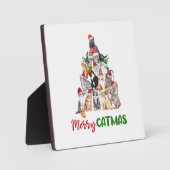 kerstfeestdag met kat kerstboomkat met kerstmis fotoplaat (Voorkant)