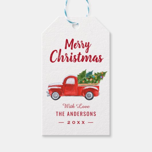 kerstfeestdag met kerst cadeaulabel (Voorkant)