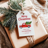 kerstfeestdag met kerst cadeaulabel