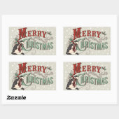  kerstfeestdag met kerst rechthoekige sticker (Vel)