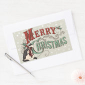  kerstfeestdag met kerst rechthoekige sticker (Envelop)