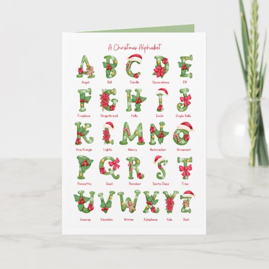 Kerstfeestdag met kerstcadeau kaart (Voorkant)