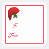 kerstfeestdag met kerstcadeautje Label sticker (Voorkant)