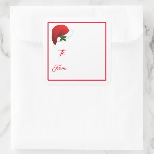 kerstfeestdag met kerstcadeautje Label sticker (Tas)