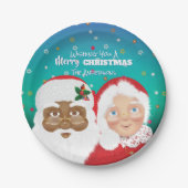 Kerstfeestdag met Kerstmis en Kerstmis Papieren Bordje (Voorkant)