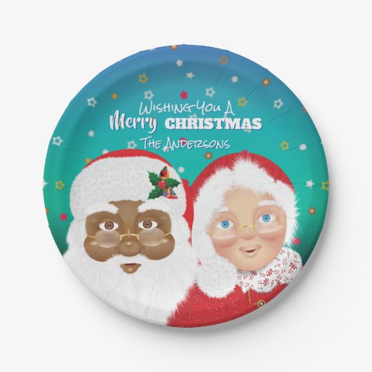 Kerstfeestdag met Kerstmis en Kerstmis Papieren Bordje (Voorkant)
