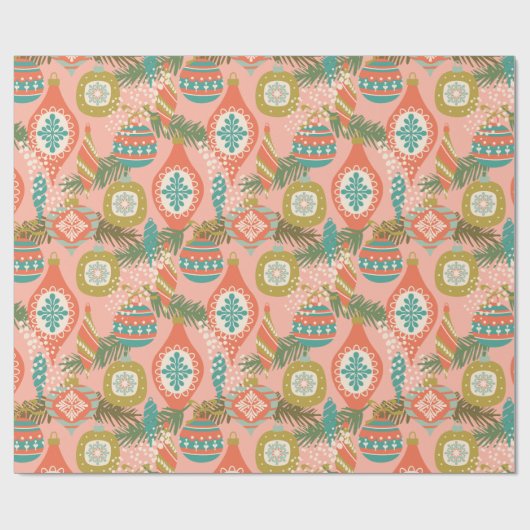 Kerstfeestdag met kleurrijke retro cadeaupapier (Vlak)