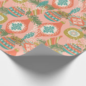 Kerstfeestdag met kleurrijke retro cadeaupapier (Hoek)