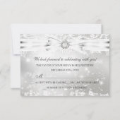  kerstfeestdag met luiers en bow Silver RSVP Kaart (Voorkant)