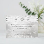  kerstfeestdag met luiers en bow Silver RSVP Kaart (Staand voorkant)