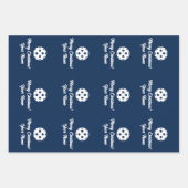 Kerstfeestdag met Pickleball als dekblad Inpakpapier Vel (Voorkant)