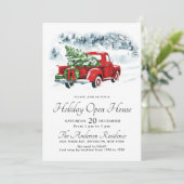 kerstfeestdag met Red Truck Kaart (Staand voorkant)