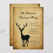 kerstfeestdag met rendieren kaart (Voorkant / Achterkant)