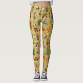 kerstfeestdag met Retro Gold Leggings (Voorkant)