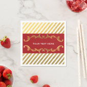 Kerstfeestdag met rood en goudstaven Napkins Servetten (Insitu)