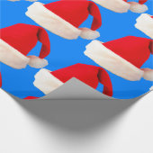 Kerstfeestdag met rood en wit kerstfeest — Santa H Cadeaupapier (Hoek)