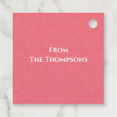 kerstfeestdag met roze lampjes bedankjes labels (Achterkant)