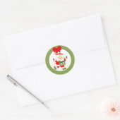 Kerstfeestdag met Runner Ronde Sticker (Envelop)