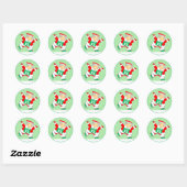 Kerstfeestdag met Runner Ronde Sticker (Vel)