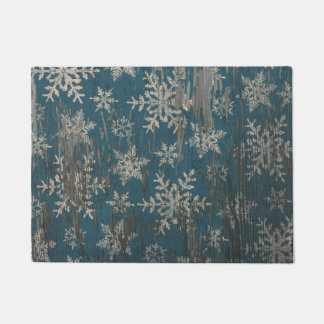 kerstfeestdag met sneeuwvlokken Rustige deurmat