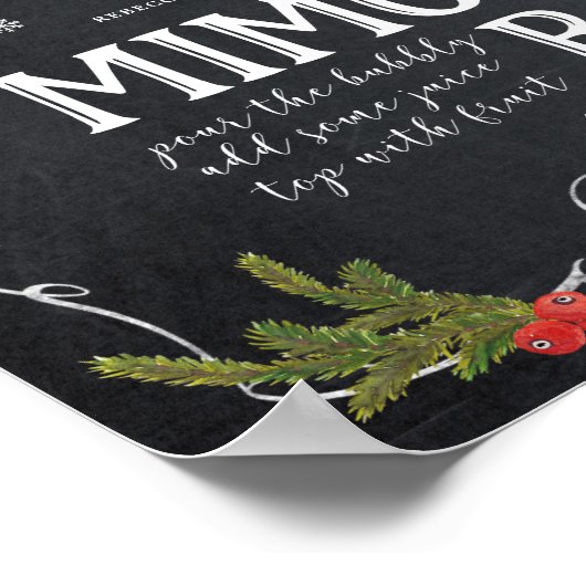 kerstfeestdag mimosa bruiloft poster (Hoek)