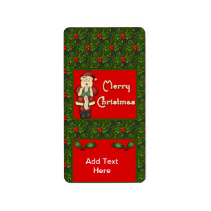 Kerstfeestdag Miniatuurstaafdeksels voor Snoepjes Etiket