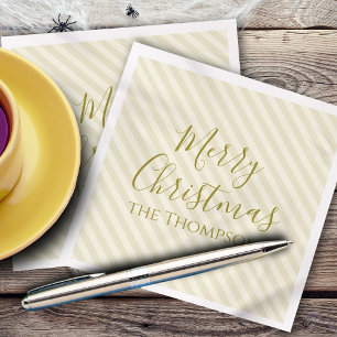 Kerstfeestdag Modern minimalistische gouden strepe Servet