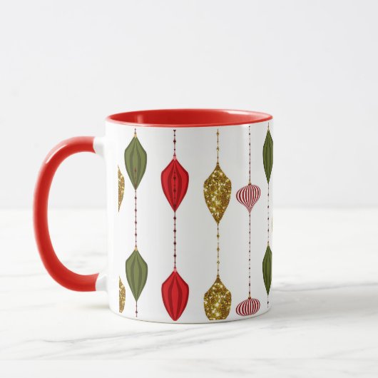 Kerstfeestdag moderne glam-versieringen mok (Links)