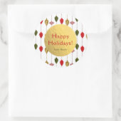 Kerstfeestdag  moderne glam-versieringen ronde sticker (Tas)