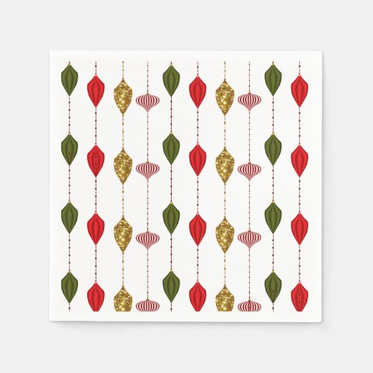 Kerstfeestdag  moderne glam-versieringen servetten (Voorkant)