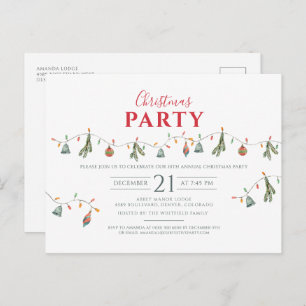 Kerstfeestdag Moderne minimalistische feestdag Uitnodiging Briefkaart