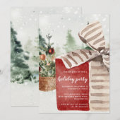 Kerstfeestdag Moderne Waterverf Kaart (Voorkant / Achterkant)