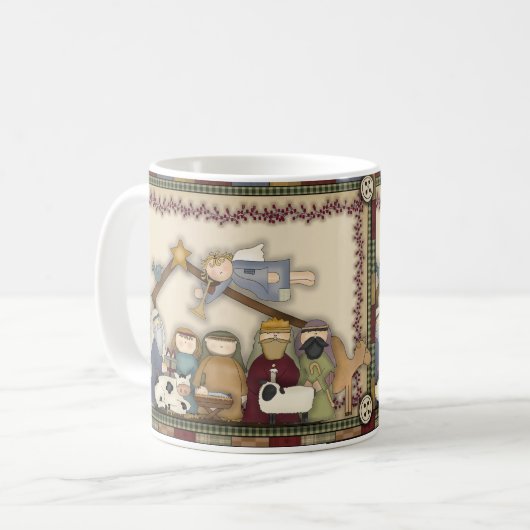 Kerstfeestdag Nativiteit Koffiebeker Mok (Voorkant links)