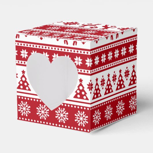 Kerstfeestdag Nordic Pattern Cozy Bedankdoosjes (Voorkant Zijde)