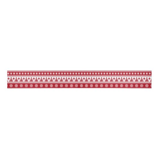 Kerstfeestdag Nordic Pattern Cozy Grosgrain Lint (Voorkant)